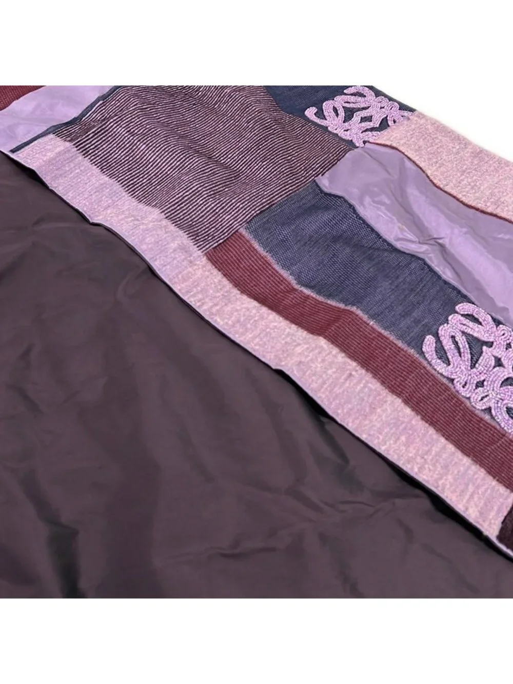 Loewe Shawl Purple Beads Wool Silk Scarf